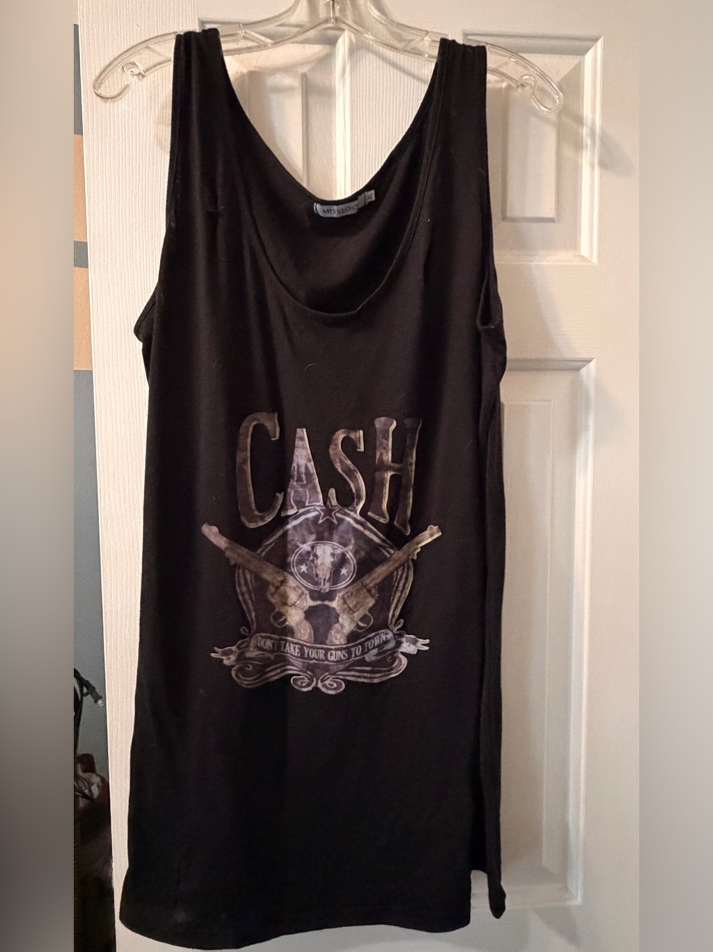 Johnny Cash Graphic Tank Top with 'CASH' Print